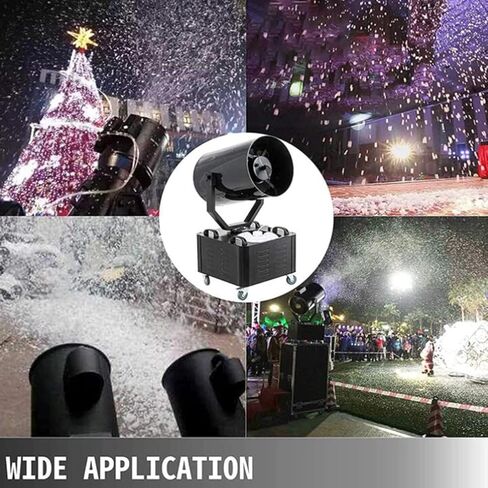 Control Snow Machine, Shaking Head Snowflake Machine, Portable 180° Swing Snow Machine with Flight Case/Remote Control, Suitable for Weddings, Parties in Kuwait