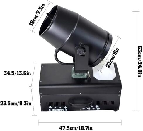 Snow Machine, 2000W 180° Christmas Snow Machine, Manual/Remote, with Flight Case/Remote Control, for Stage Effect, Outdoor and Indoor in Kuwait