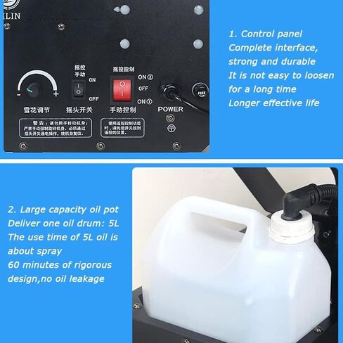 Snow Machine, 2000W 180° Christmas Snow Machine, Manual/Remote, with Flight Case/Remote Control, for Stage Effect, Outdoor and Indoor in Kuwait