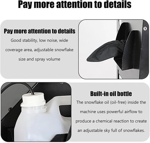 Portable Snow Machine, Artificial Fake Snow Machine, 50㎡ Cover Range and 10 M Spray Distance, Spray Angle Adjustable, for Stage Effect, Festival, Wedding in Kuwait