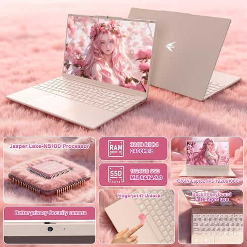 T156A 15.6 "كمبيوتر محمول ، 32 جيجابايت ذاكرة الوصول العشوائي + 1TB NVME SSD ، Intel N150 رباعي النواة (حتى 3.6 جيجا هرتز) ، شحن USB-C ، بطارية 8000 مللي أمبير في الساعة ، لوحة المفاتيح الخلفية ، عرض FHD ، كاميرا الويب الخاصة بالخصوص in Kuwait