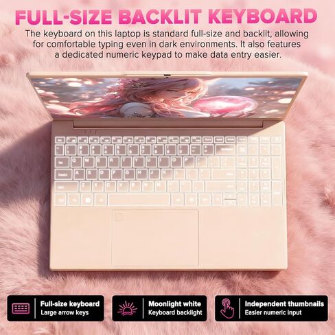 T156A 15.6 "كمبيوتر محمول ، 32 جيجابايت ذاكرة الوصول العشوائي + 1TB NVME SSD ، Intel N150 رباعي النواة (حتى 3.6 جيجا هرتز) ، شحن USB-C ، بطارية 8000 مللي أمبير في الساعة ، لوحة المفاتيح الخلفية ، عرض FHD ، كاميرا الويب الخاصة بالخصوص in Kuwait