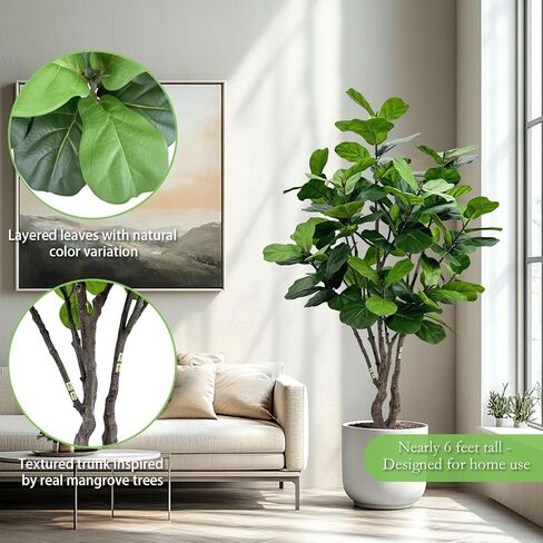 أوراق Filddle الاصطناعية TREE TREE 8FT ، FAUX TREE TREE INDOOR TREENTELSION TREEN in Kuwait