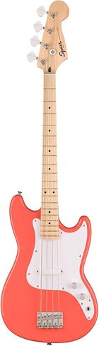 Fender Squier Sonic Bronco Bass - Tahitian Coral Bundle with Rumble 15 Amplifier, Instrument Cable, Tuner, Strap, and Austin Bazaar Instructional DVD in Kuwait