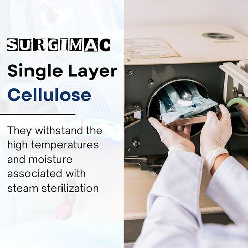 SurgiMac Blue Sterilization Wrap Tear Proof Fabric Disposable CSR Wrap Single Layer Cellulose EO Gas Compatible Latex Free Wraps First Aid Supplies Emergency Supplies (500, 15 X 15") in Saudi Arabia