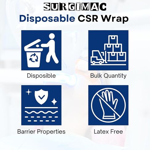 SurgiMac Blue Sterilization Wrap Tear Proof Fabric Disposable CSR Wrap Single Layer Cellulose EO Gas Compatible Latex Free Wraps First Aid Supplies Emergency Supplies (500, 15 X 15") in Saudi Arabia