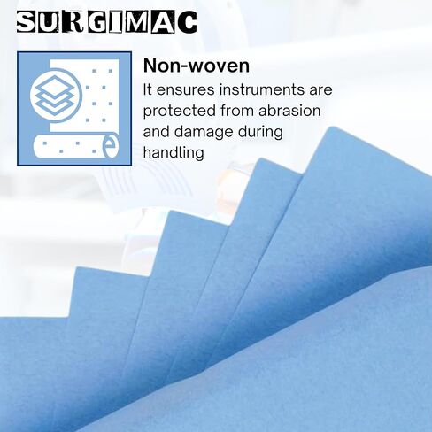 SurgiMac Blue Sterilization Wrap Tear Proof Fabric Disposable CSR Wrap Single Layer Cellulose EO Gas Compatible Latex Free Wraps First Aid Supplies Emergency Supplies (500, 15 X 15") in Saudi Arabia