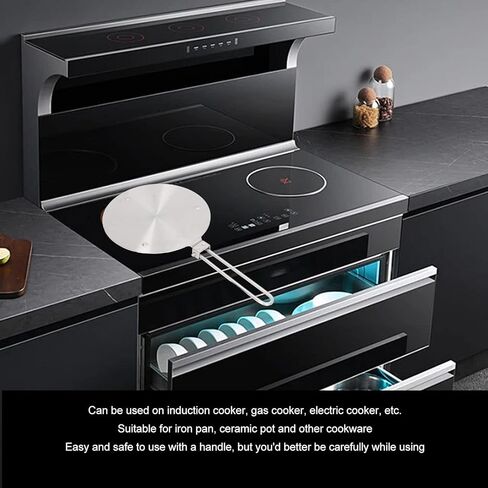 Stainless Steel Heat Diffuser Plate, Induction Cooker Heat Diffuser for Gas Electric Stovetop, Even Heat Distribution Cooking Plate with Handle for Ceramic Pot Iron Pan (20#) in Kuwait