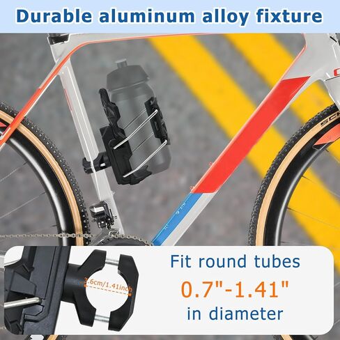 Adaptive Cycling Water Bottle Holder, 360° Rotatable Auto-Clamping Cup Cage, Tool-Free Universal Mount for 2-3" Bottles, Honeycomb Mesh for Mountain/Road Bikes & Motorcycles (Black) in Kuwait