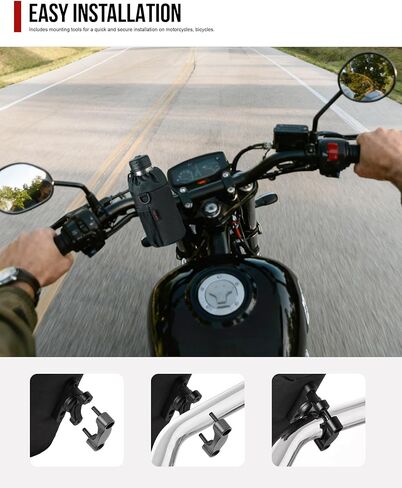 IRON JIA'S Motorcycle Cup Holder, Motorcycle Drink Holder with Mesh Pockets, Universal Water Bottle Cup Accessories for Bike, e-Bike, ATV/UTV, Wheelchair, Walker (Fits 1.1"-1.4" Handlebar) in Kuwait