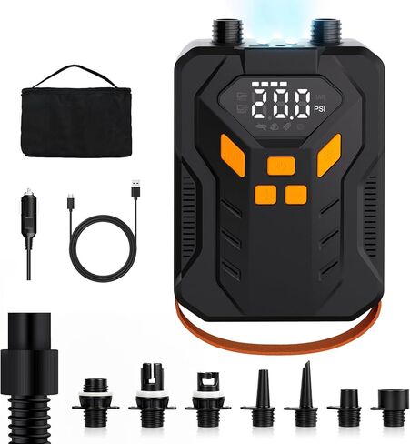 Electric Paddle Board Pump,Rechargeable 20PSI High Pressure SUP Air Pump with Storage Bag and Led,Intelligent Dual Stage Inflation & Deflation,Suitable for Stand Up Paddle Boards,Boats,Kayaks in Kuwait