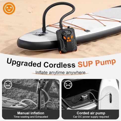 Electric Paddle Board Pump,Rechargeable 20PSI High Pressure SUP Air Pump with Storage Bag and Led,Intelligent Dual Stage Inflation & Deflation,Suitable for Stand Up Paddle Boards,Boats,Kayaks in Kuwait