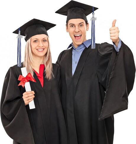 24 Pieces Graduation Tassels with 2025 Year Date Charms Grad Graduation Cap Tassel Graduation Hat Decoration for 2025 Graduation Gifts Party Activities, 16.2 Inch(Royal Blue, White, Silver) in Kuwait