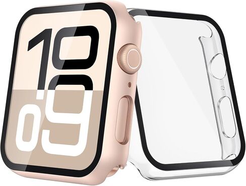 [2-Pack] Julk for Apple Watch Screen Protector Hard Case 11/10 42mm | Hard PC Cover with Built-in HD Tempered Glass Face Protector, Ultra-Thin, Lightweight, Touch Sensitive (2 Transparent) in Kuwait