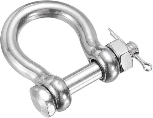 PATIKIL 1 قطعة 304 الفولاذ المقاوم للصدأ D حلقة الأغلال، 3/8 "(10mm) البحرية الصف القوس Clevis برغي دبوس تكبل للقارب في الهواء الطلق سلسلة المراكب الشراعية تزوير المشبك، فضي in Saudi Arabia