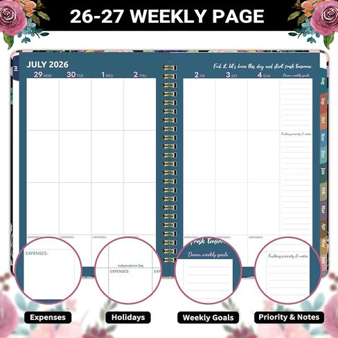 Teacher Planner 2025-2026 - Academic Planner 2025-2026, Teacher Lesson Planner from Jul. 2025 to Jun. 2026, 11" x 8.5", Weekly & Monthly Lesson Plan Book for Teachers - Floral in Kuwait