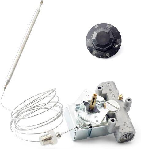 YUXIVCNE P5047588 ترموستات مقلاة الغاز 200-400 F نطاق 1/4 في صندوق الأشياء لاستبدال Mpt لـ Pitco GSA60301800 4290-006 P5047590، وحدة تحكم في درجة الحرارة مع مقبض in Saudi Arabia
