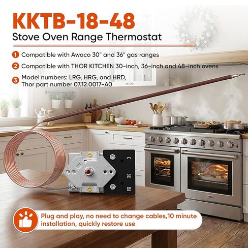 KKTB-18-48 نطاق/ثرموستات الفرن - 5A 120 VAC 150-599 درجة فهرنهايت، kktb-18-48 ترموستات الفرن مناسب لنطاقات الغاز Awoco 30 بوصة/36 بوصة ومواقد الغاز الأخرى in Saudi Arabia