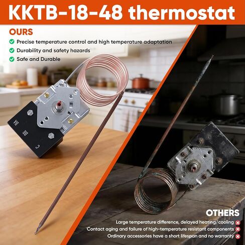KKTB-18-48 نطاق/ثرموستات الفرن - 5A 120 VAC 150-599 درجة فهرنهايت، kktb-18-48 ترموستات الفرن مناسب لنطاقات الغاز Awoco 30 بوصة/36 بوصة ومواقد الغاز الأخرى in Saudi Arabia