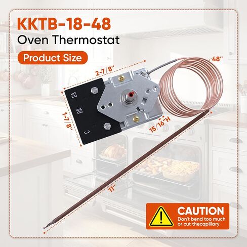 KKTB-18-48 نطاق/ثرموستات الفرن - 5A 120 VAC 150-599 درجة فهرنهايت، kktb-18-48 ترموستات الفرن مناسب لنطاقات الغاز Awoco 30 بوصة/36 بوصة ومواقد الغاز الأخرى in Saudi Arabia