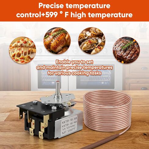 KKTB-18-48 نطاق/ثرموستات الفرن - 5A 120 VAC 150-599 درجة فهرنهايت، kktb-18-48 ترموستات الفرن مناسب لنطاقات الغاز Awoco 30 بوصة/36 بوصة ومواقد الغاز الأخرى in Saudi Arabia