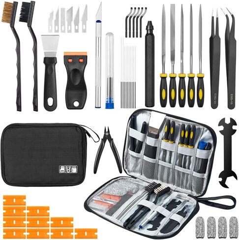 50Pcs 3D Printer Tool Kit & Accessories for All FDM/SLA Printers, Includes Nozzle Cleaning Kit, Scraper, Deburring Tool, Files, Brushes - Complete Starter Kit with Case in Kuwait