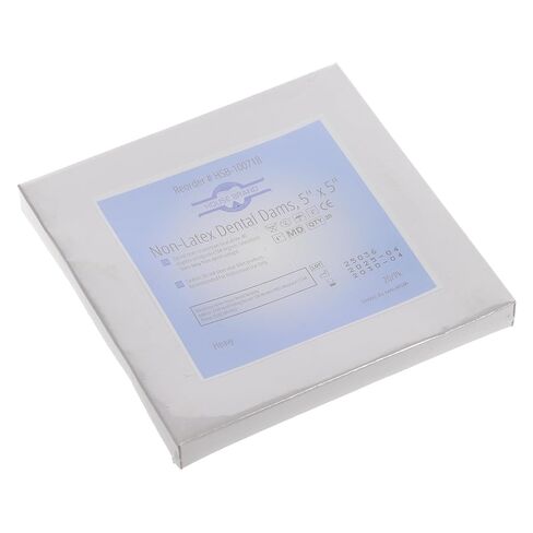 100718 HSB Non-Latex Dental Dams 5" X 5" Heavy Purple 20/Pk in Kuwait