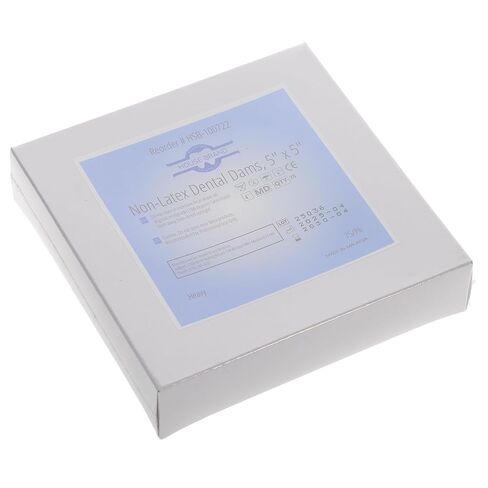 100722 HSB Non-Latex Dental Dams 5" X 5" Heavy Purple 75/Pk in Kuwait