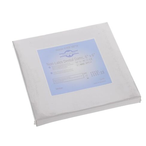 100734 HSB Non-Latex Dental Dams 6" X 6" Medium Purple 52/Pk in Kuwait