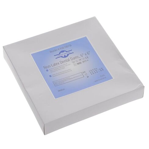 100736 HSB Non-Latex Dental Dams 6" X 6" Medium Purple 75/Pk in Kuwait