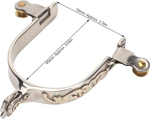 زوج واحد من نتوءات West Style Spurs، 70 × 90 مم/2.76 × 3.54 بوصة من الفولاذ المقاوم للصدأ West Cowboys Spurs للرجال والنساء، حذاء حصان مع ترس قابل للدوران لركوب الخيل in Saudi Arabia