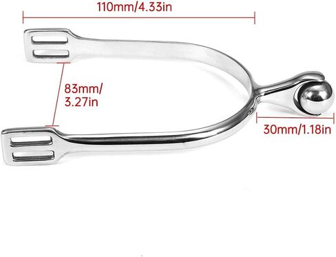 زوج من مهماز الحصان المصنوعة من الفولاذ المقاوم للصدأ مع كرة دوارة للرجال والنساء (الحجم: مهماز حصان للرجال) in Kuwait