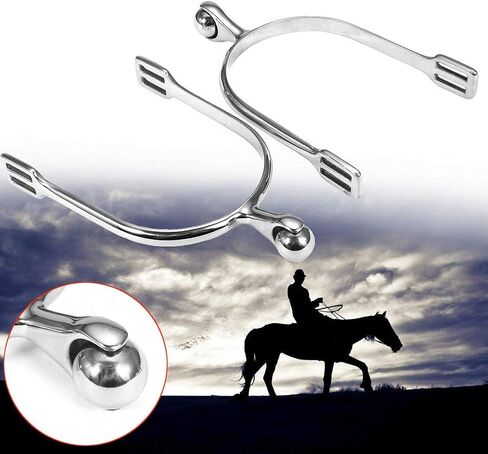 زوج من مهماز الحصان المصنوعة من الفولاذ المقاوم للصدأ مع كرة دوارة للرجال والنساء (الحجم: مهماز حصان للرجال) in Kuwait