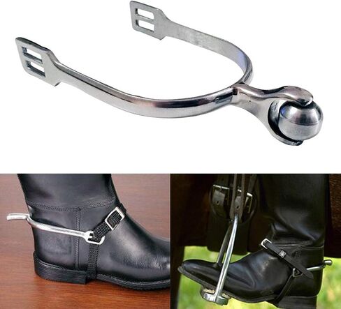 زوج من مهماز الحصان المصنوعة من الفولاذ المقاوم للصدأ مع كرة دوارة للرجال والنساء (الحجم: مهماز حصان للرجال) in Kuwait