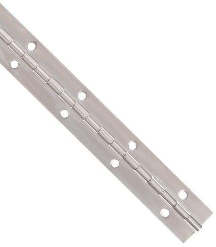 Stainless Steel 304 Continuous Hinge with Hole, Bright Annealed Finish, 0.04" Leaf Thickness, 2" Open Width, 5/64" Pin Diameter, 1/2" Knuckle Length, 2' Long (Pack of 1) in Saudi Arabia