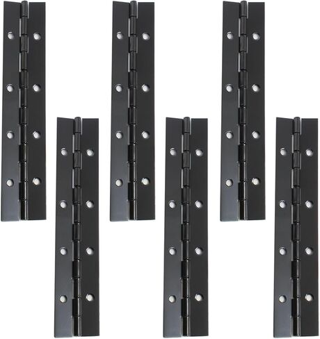 Hordion 6Pcs 8 Inch Piano Hinge Heavy Duty, Black Continuous Hinge 0.04" Thickness Folding Hinges with Screws for Cabinet Door Storage Box Boats in Saudi Arabia