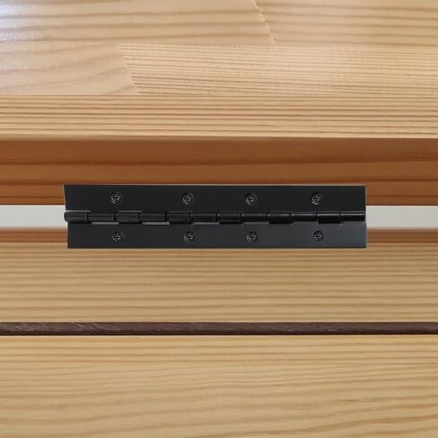 Hordion 6Pcs 8 Inch Piano Hinge Heavy Duty, Black Continuous Hinge 0.04" Thickness Folding Hinges with Screws for Cabinet Door Storage Box Boats in Saudi Arabia