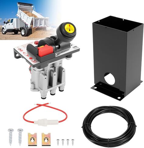 PTO Hoist Control Valve Air Kit with Kickout for Dump Truck Tipper Hydraulic System, K90 Dual Valve with PTO Switch, Console Tower, 10m Air Tube - Replace AV-295 329358X 329219X in Saudi Arabia