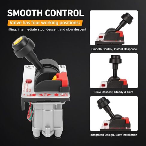 PTO Hoist Control Valve Air Kit with Kickout for Dump Truck Tipper Hydraulic System, K90 Dual Valve with PTO Switch, Console Tower, 10m Air Tube - Replace AV-295 329358X 329219X in Saudi Arabia