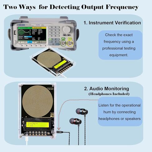 0.01Hz-299999Hz Adjustable Sine Wave Frequency Generator for Healing, 7.83Hz Schumann Resonance Generator with Acrylic Case, USB Powered Signal Generator for Relaxation, Stress Relief & Better Sleep in Kuwait