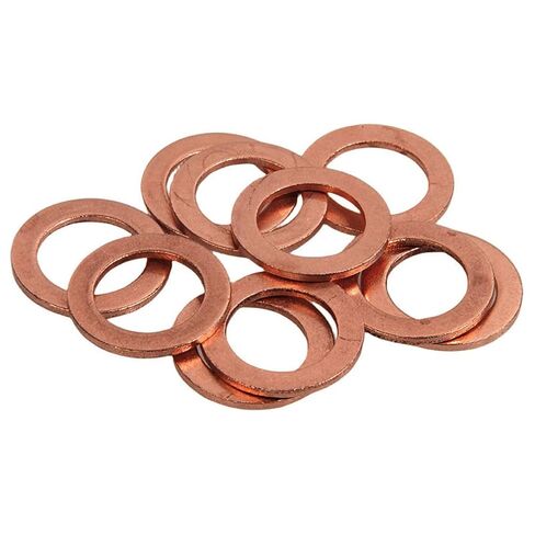 10 Pieces M18 Copper Crush Washer Seal Ring, O-Ring Flat Metal Washers Suitable for Automotive Machinery Hydraulic Fittings,M18×34×2mm(M18x24x2mm) in Kuwait
