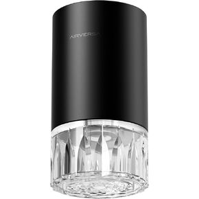 Airversa Waterless Essential Oil Diffuser for Home Room Desk Car Air Freshener Diffuser, Up to 600 sq ft, Battery Operated, Mist Level and Timer Settings, 100mL Capacity, Cold Air, RD1 Black in Kuwait