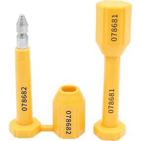 Bolt Seal (10pcs) Shipping Seal with Print Progressive Numbering for Cargo Containers and Truck Trailers, Cargo Container Seals Yellow in Saudi Arabia