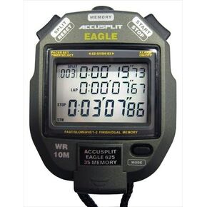 ساعة إيقاف الذاكرة Generic Eagle 35 مع 1/100 ثانية، 30 مرة مقسمة، تقسيم مزدوج، شاشة LCD بثلاثة أسطر، جهاز ضبط السرعة المسموع، العد التنازلي المتكرر، الوقت من اليوم/التاريخ/المنبه - رمادي in Kuwait
