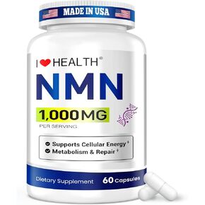 مكمل NMN 1000 ملغ لكل حصة، 99.9% أحادي نيوكليوتيد النيكوتيناميد النقي، NAD+ يدعم الطاقة الخلوية والشيخوخة الصحية للرجال والنساء، 60 كبسولة (كمية تكفي لمدة 30 يومًا)، تم اختباره من قبل طرف ثالث، cGMP in Kuwait