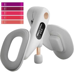 Thigh Master & Trainer, LED Counter Inner Thigh Exerciser for Women, 360° Kegel Exerciser, Pelvic Floor Muscle Devices for Hip Trimmer Leg Arm Workouts with 5-30LB Resistance Band in Saudi Arabia
