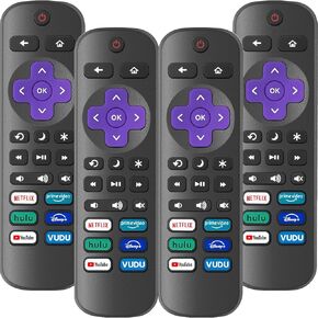4 Pack Replacement Remote Control Only for Roku TV, Compatible with All TCL Roku/Hisense Roku/Onn Roku/Sharp/Philips Roku (Not for Roku Stick, Box or Speaker) in Kuwait