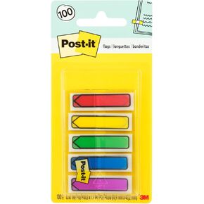 Post-it Arrow Flags, Assorted Primary Colors, .47 in Wide, 100/On-the-Go Dispenser, 1 Dispenser/Pack (684-ARR1) in Kuwait