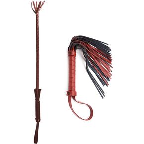 Horse Red Whip Multifunctional 24" Horse Lunge Whip Multiple Scene Usage 15.7" Riding Crop Horse Equipment Whip Leather Whip Lunge Whip for Horse Training in Kuwait