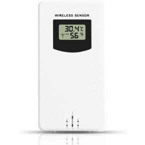 Wireless Temperature Humidity Sensor for Weather Station with 433.92MHz RF and 60m Range Wall Mount or Table Stand Indoor Outdoor (white) in Kuwait